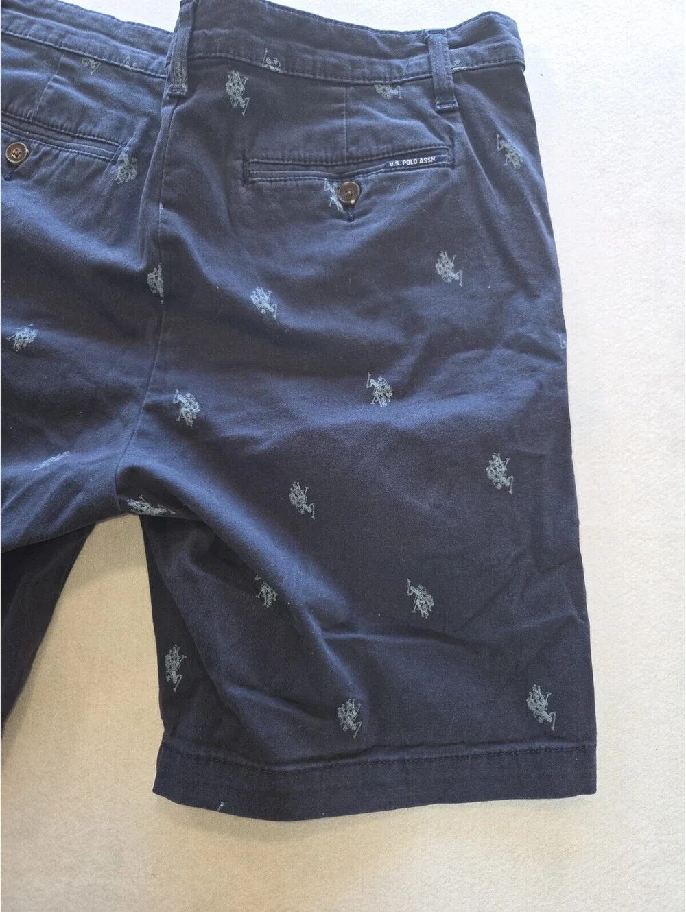 U.S. Polo Assn. Shorts Navy Blue Embroidered Mens 34 Shorts CB1 0012